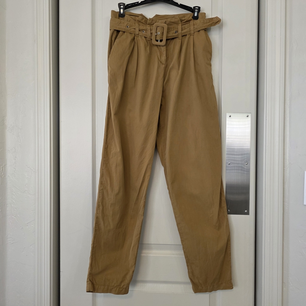 Topshop Tan Paperbag Waist Chinos with Belt